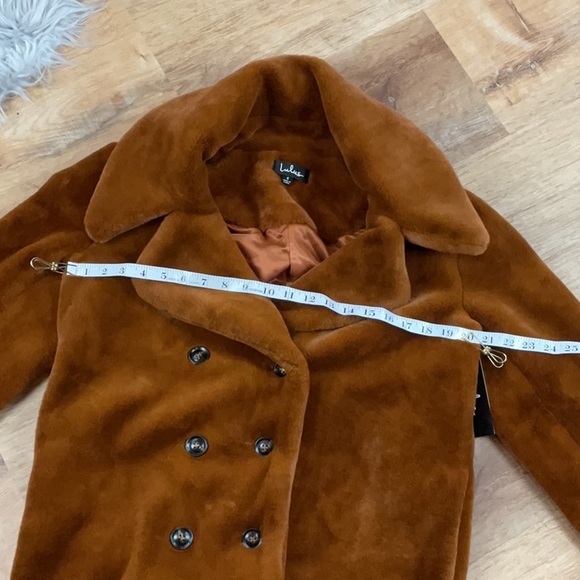 Lulu’s NWT Avante Brown Faux Fur Double Breasted Coat - Picture 11 of 13